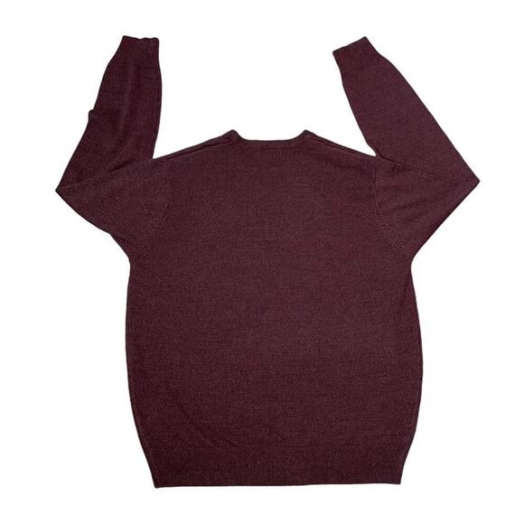 Geoffrey Beene burgundy argyle soft sweater long sleeve dress SZ M - Picture 3 of 6